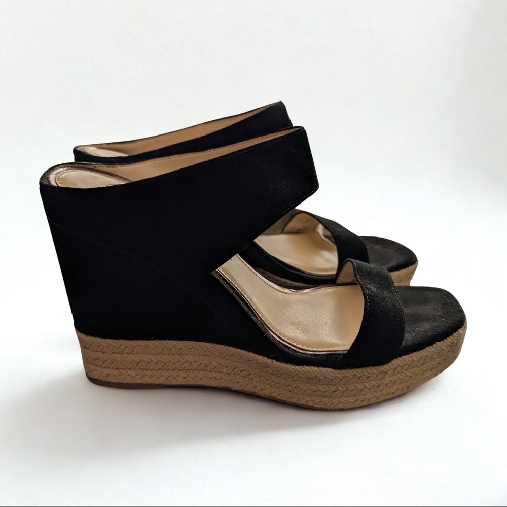 β¨ Jessica Simpson Black Wedge Sandals - Size 9 β¨ - Picture 3 of 10